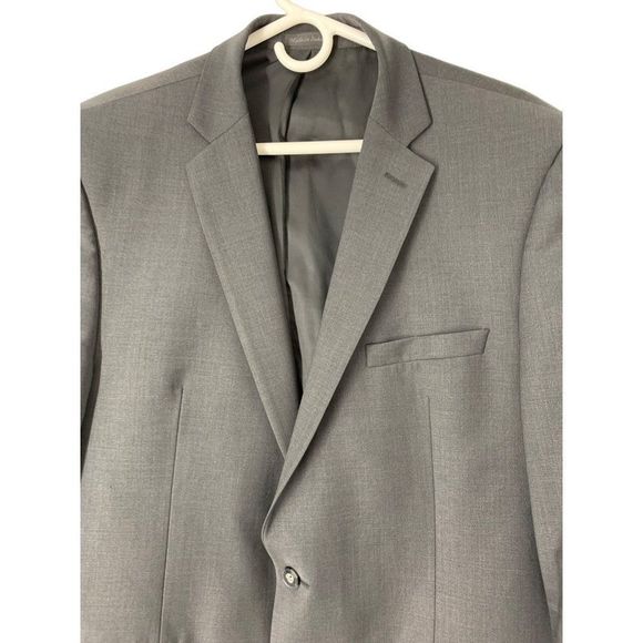 Mens Calvin Klein Size 46R Wool Blazer Suit Coat Jacket Black 5176 - Picture 2 of 8